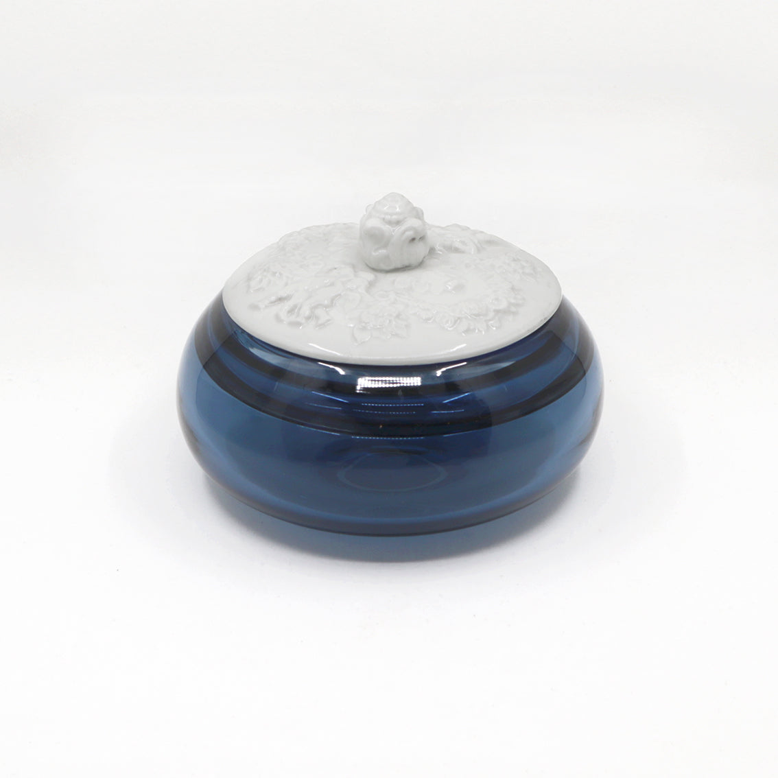 große Glasdose blau von Karina Wendt bei Wilhelm die 3.